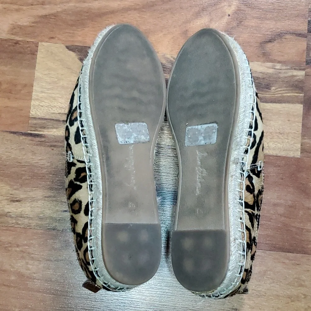Sam Edelman Khloe Calf Hair Espadrille Leopard Print Leather 8.5